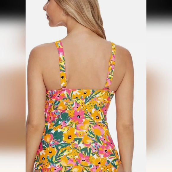 Anne Cole Women's Underwire Twist Tankini Top Swimsuit Yellow Size 16W - Picture 3 of 12